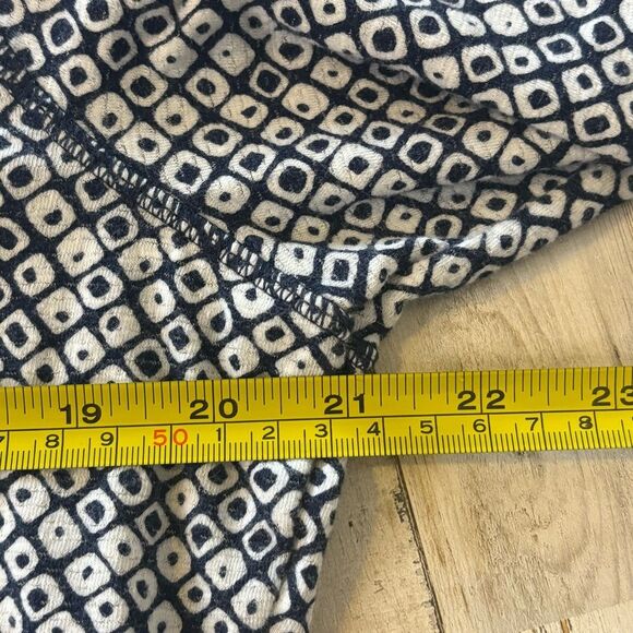 Talbots Large Long Sleeve Tee Cotton Blend Dotted Navy Blue/White Athleisure Gym - Picture 8 of 10